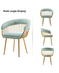 Dyhome Mid-Century Modern Glam Velvet Dining Chairs Set of 2