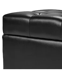 Flynama Pu Leather Button-Tufted Storage Ottoman Bench