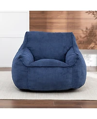 Rainsken Bean Bag Chair, Comfy Corduroy Large with Filler Included, Soft Beanbag Chairs, Ergonomic, for Bedroom and Living Room