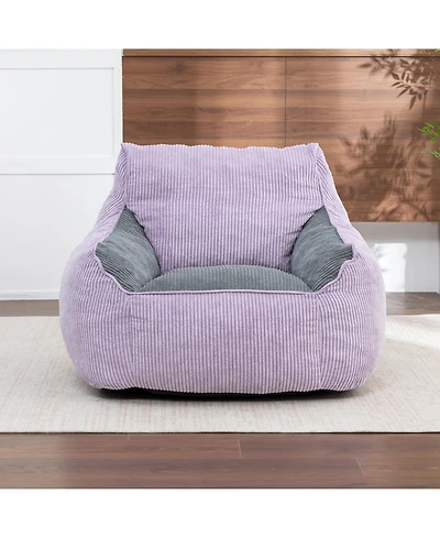 Rainsken Bean Bag Chair, Comfy Corduroy Large with Filler Included, Soft Beanbag Chairs, Ergonomic, for Bedroom and Living Room