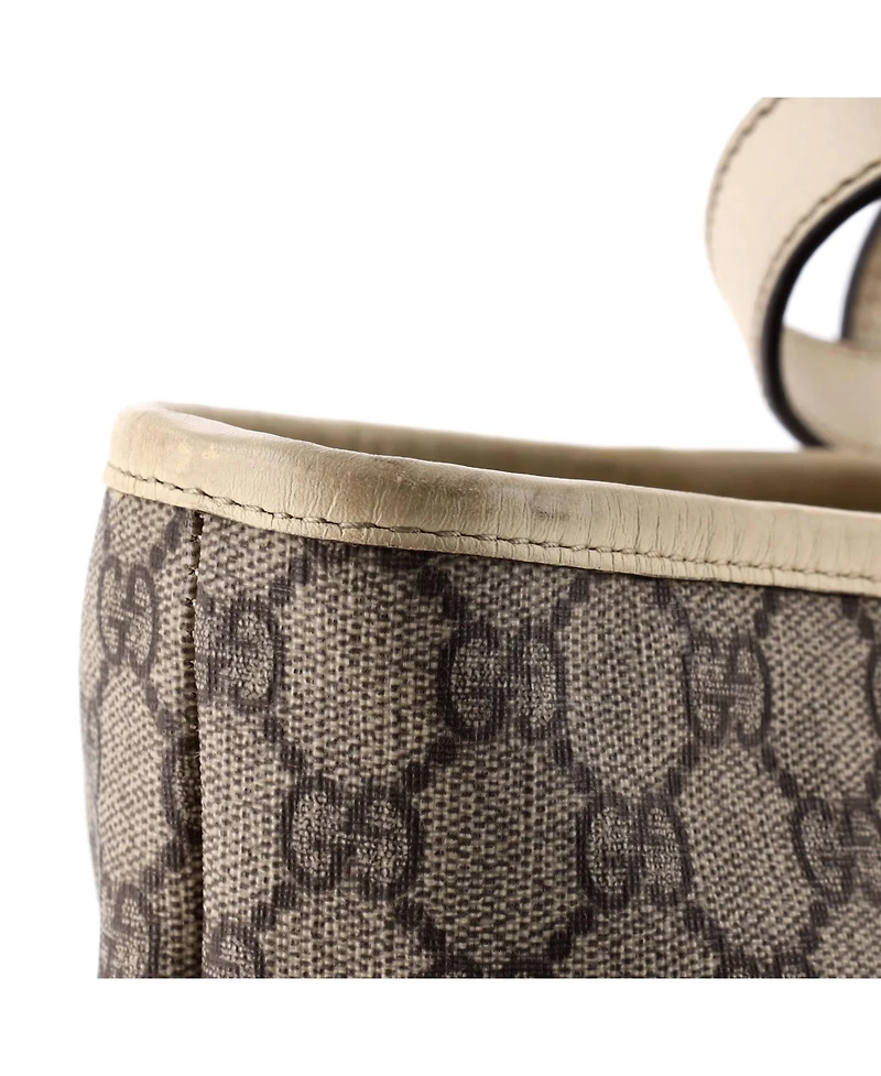 Pre-Owned Gucci Large Plus Tote Gg Coated Canvas with Leather