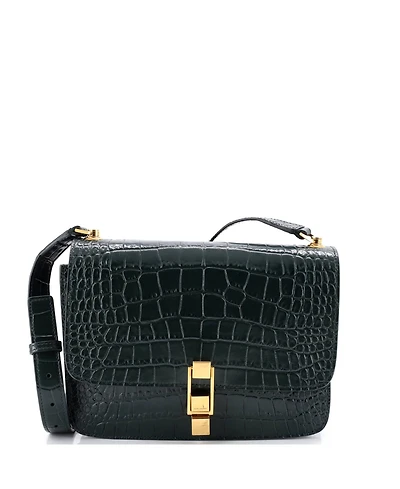 Pre-Owned Saint Laurent Medium Carre Satchel Embossed Leather