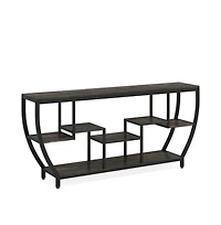 Slickblue Industrial Entryway Console Table with Open Shelves for Living Room Organization