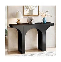 Slickblue Modern Wooden Entryway Console Table with Decorative Arch Base Design