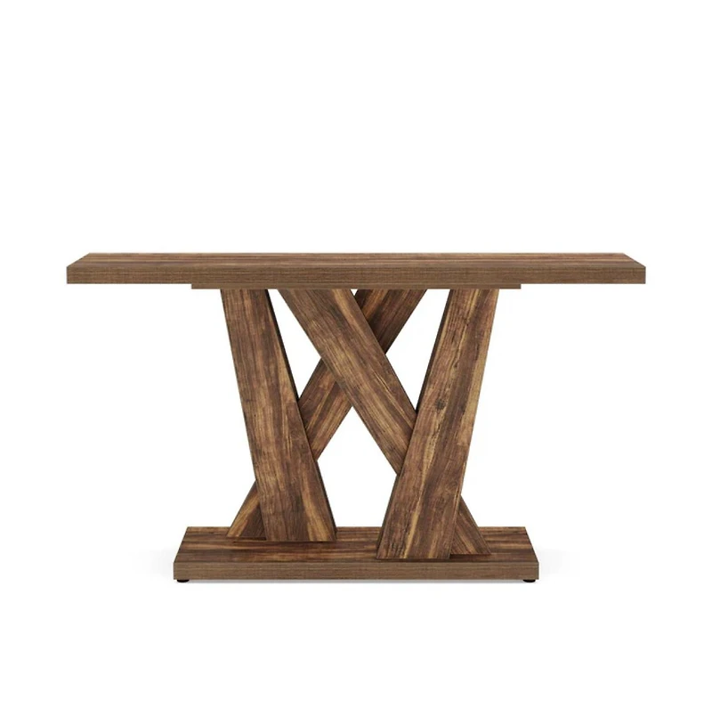 Slickblue Entryway Console Table with Geometric Base, Farmhouse Style Accent Furniture