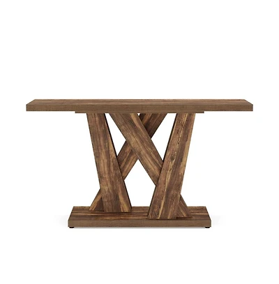 Slickblue Entryway Console Table with Geometric Base, Farmhouse Style Accent Furniture