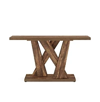 Slickblue Entryway Console Table with Geometric Base, Farmhouse Style Accent Furniture