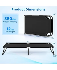 Gymax Folding Camping Bed Outdoor Portable Military Cot Sleeping Hiking Travel