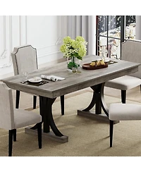 gaomon Kitchen Table Wood Dining Table for 6 to 8 for Dining Room, Home Office, Living Room