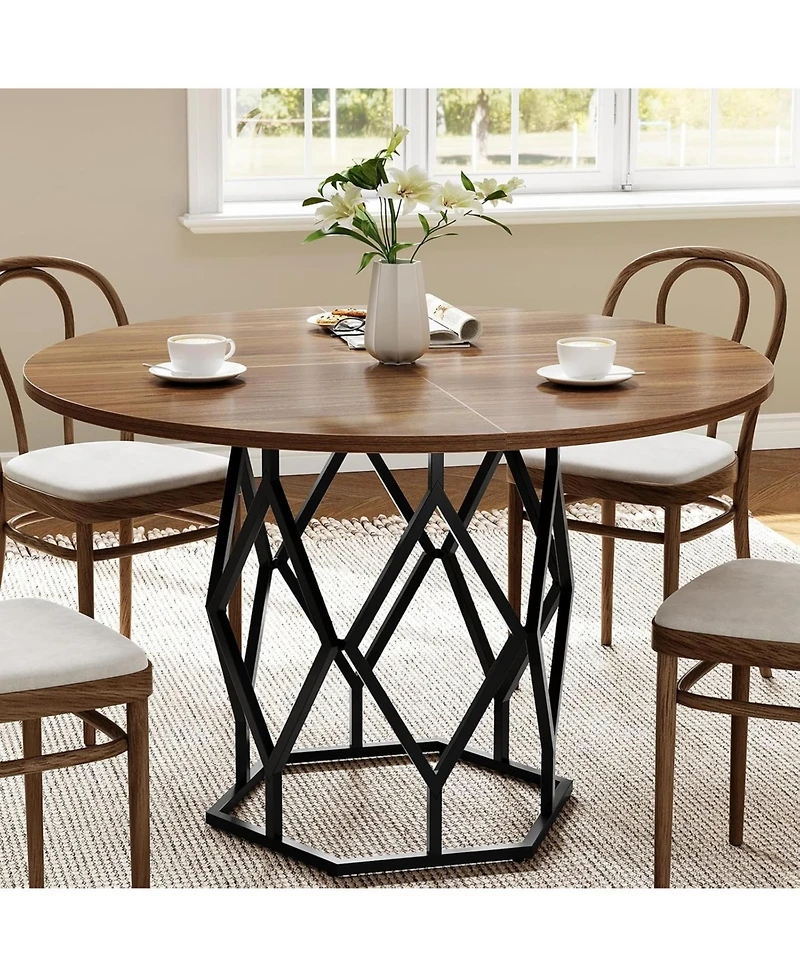 gaomon Kitchen Table Round Dining Table for 4-6 People for Dining Room, Home Office, Living Room