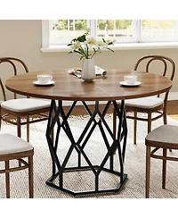 gaomon Kitchen Table Round Dining Table for 4-6 People for Dining Room, Home Office, Living Room