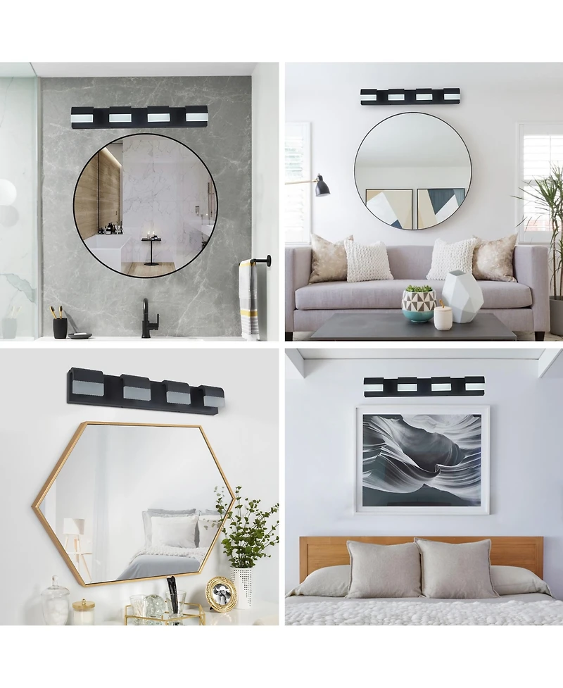 Busdays 4 Light Acrylic Matte Bathroom Vanity Mirror Light for Mirror Shower and Bathroom Decor