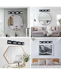 Busdays 4 Light Acrylic Matte Bathroom Vanity Mirror Light for Mirror Shower and Bathroom Decor