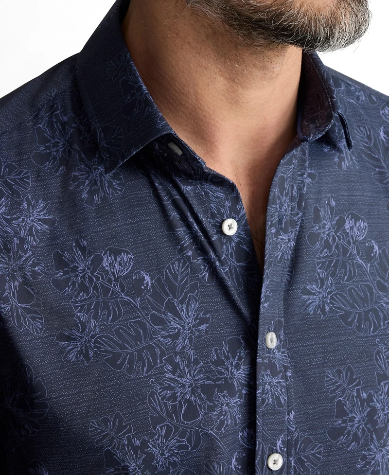 UNTUCKit Men's Regular Fit Performance Short-Sleeve Islington Shirt