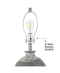 360 Lighting Dylan 28 1/4" Tall Modern End 3-Way Table Lamp Textured Glaze Finish Ceramic Single White Shade Living Room Bedroom