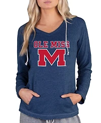 Concepts Sport Women's Navy Ole Miss Rebels Mainstream Lightweight Terry Pullover Hoodie