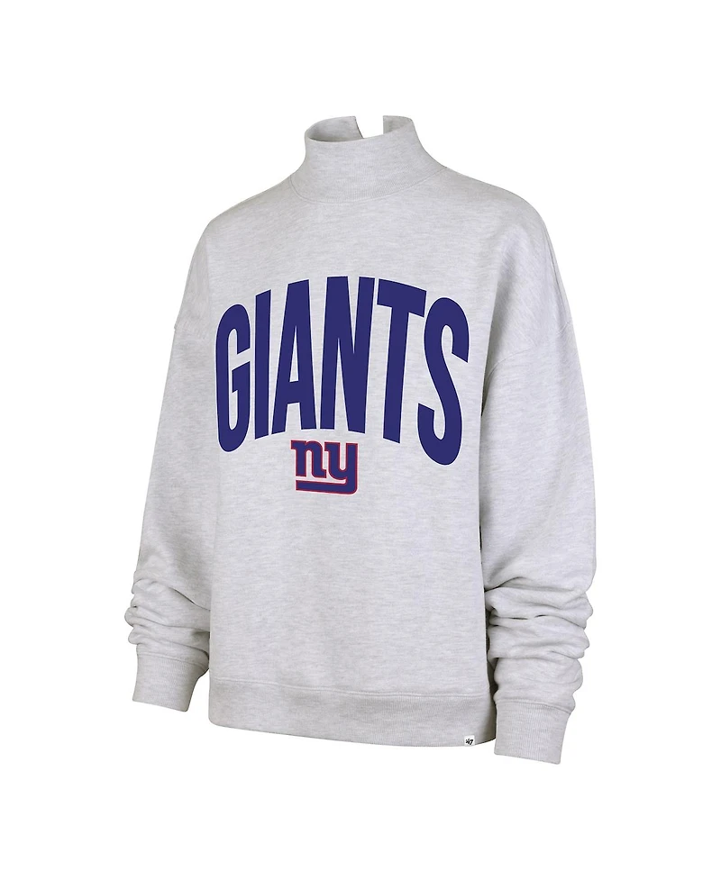 '47 Brand Women's Gray New York Giants Subtle Muse Mock Neck Sweatshirt