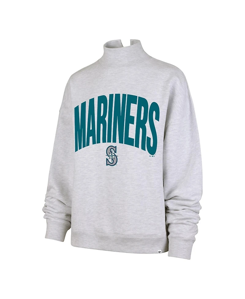 '47 Brand Women's Heather Gray Seattle Mariners Subtle Muse Mock Neck Sweatshirt