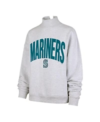 '47 Brand Women's Heather Gray Seattle Mariners Subtle Muse Mock Neck Sweatshirt