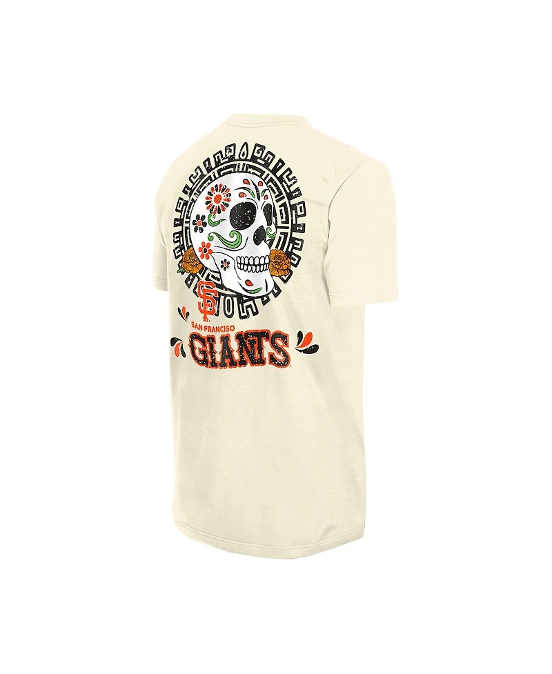New Era Men's Natural San Francisco Giants Dia de los Muertos Sugar Skull T-Shirt