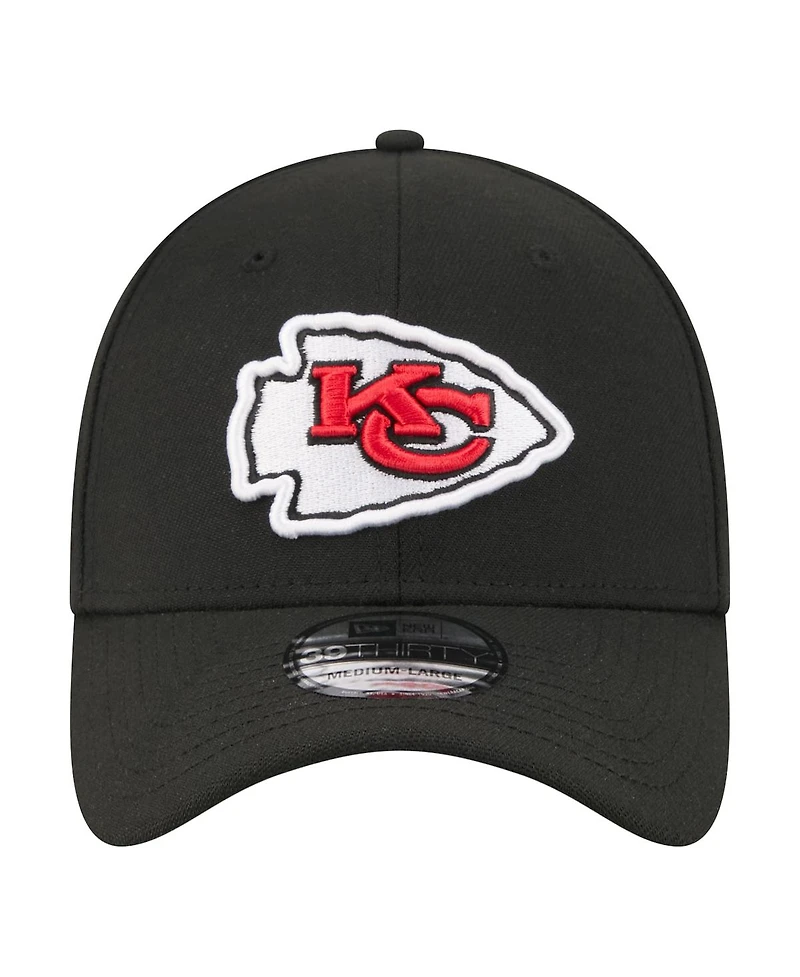 New Era Men's Black Kansas City Chiefs Core Team 39THIRTY Flex Hat