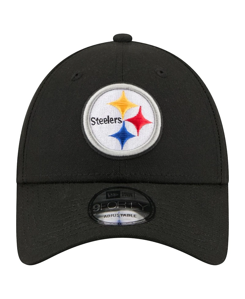 New Era Men's Black Pittsburgh Steelers Core Team 9FORTY Adjustable Hat