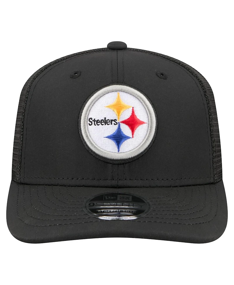 New Era Men's Black Pittsburgh Steelers 9SEVENTY Trucker Adjustable Hat