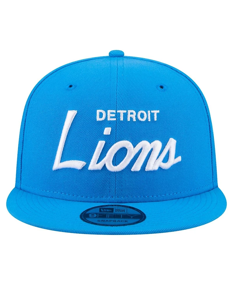 New Era Men's Blue Detroit Lions Core Team Script 9FIFTY Snapback Hat