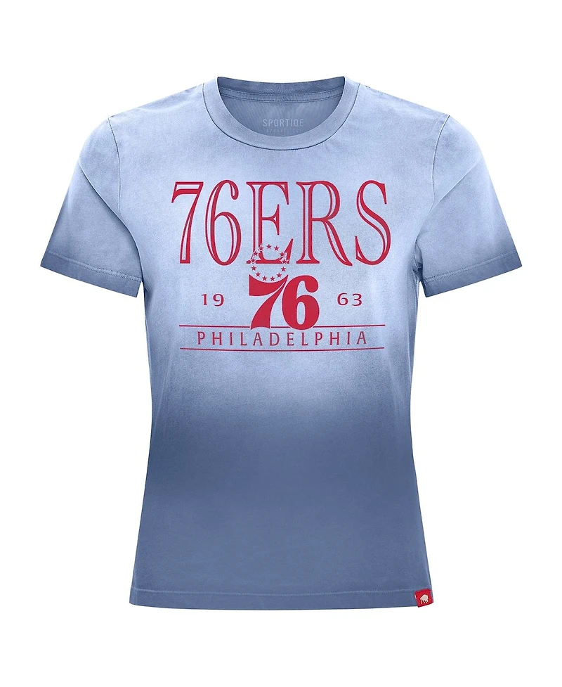 Sportiqe Women's Royal Philadelphia 76ers Arcadia Sun-Dipped T-Shirt