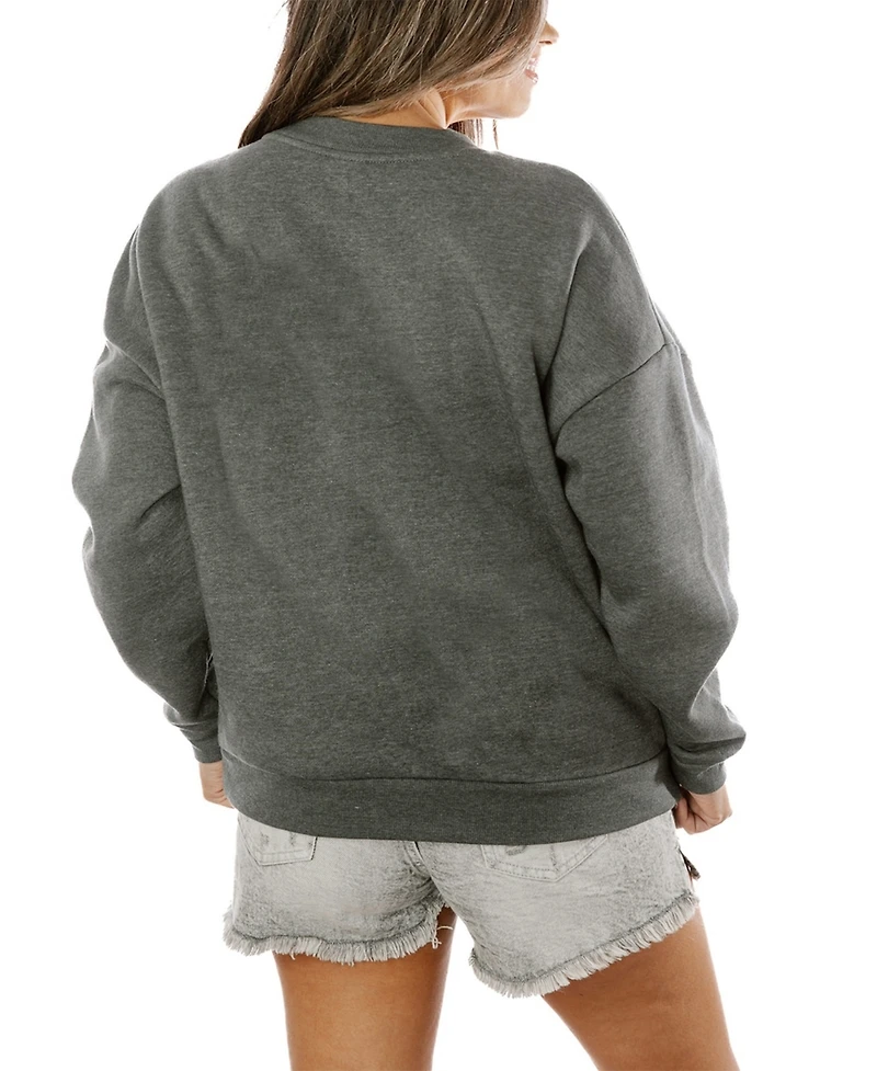 Gameday Couture Women's Charcoal Carolina Panthers Oversized Bring The Energy Pullover Sweatshirt