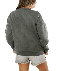 Gameday Couture Women's Charcoal Carolina Panthers Oversized Bring The Energy Pullover Sweatshirt