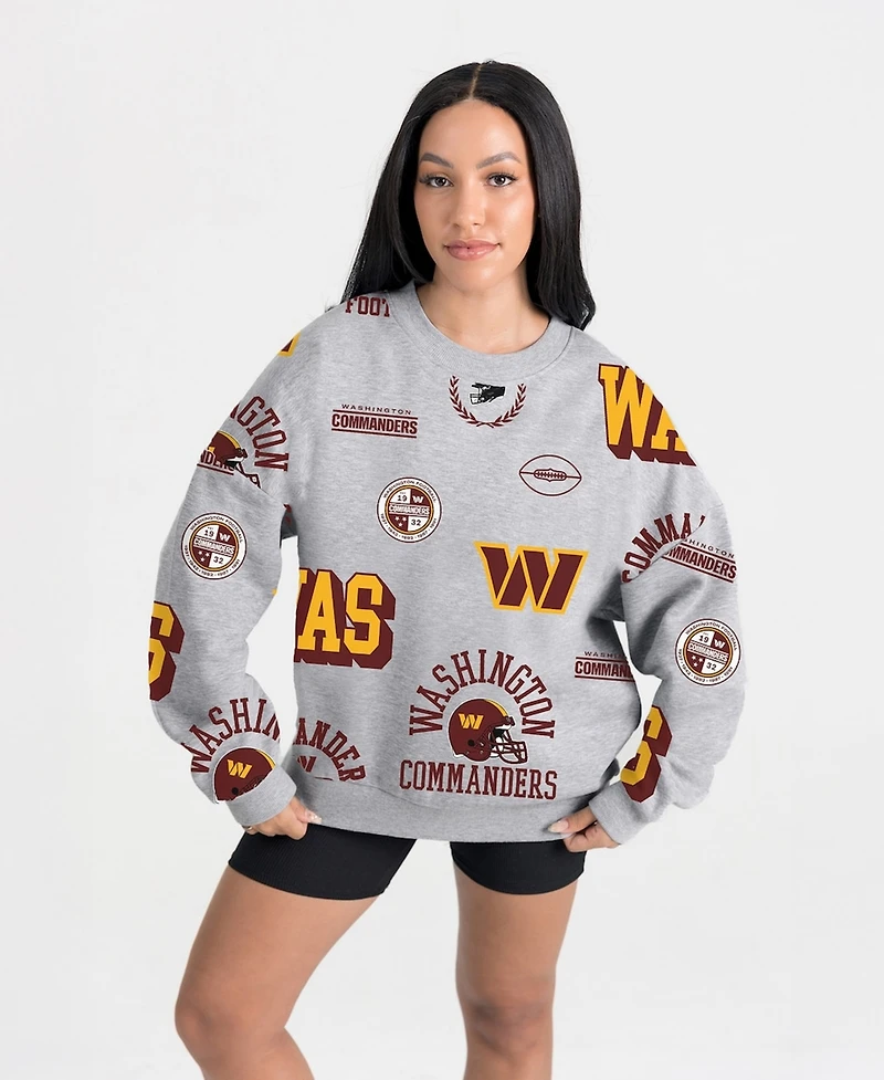 Gameday Couture Women's Heather Gray Washington Commanders Always On Repeat Fleece Sweatshirt