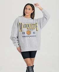 Gameday Couture Women's Gray Marquette Golden Eagles Basketball Premium Fleece Drop Pullover Sweatshirt