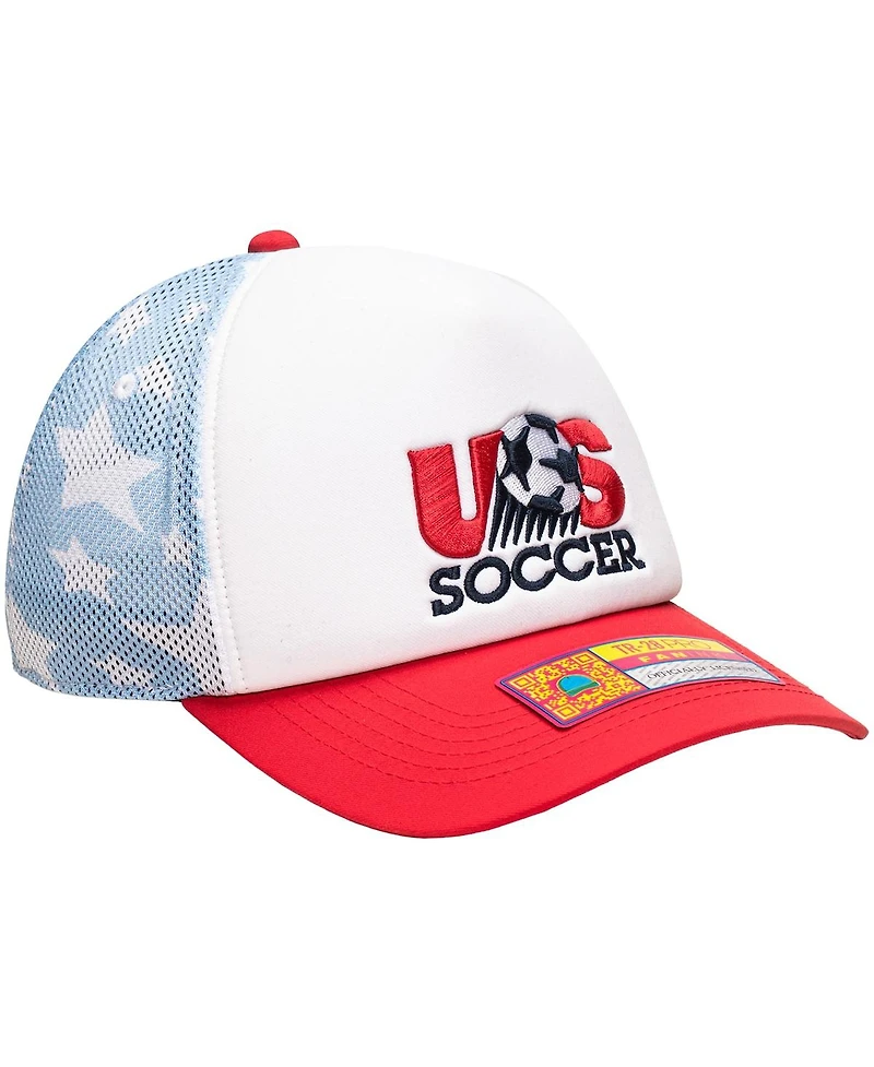 Fan Ink Men's and Women's White Usmnt Making History Adjustable Trucker Hat