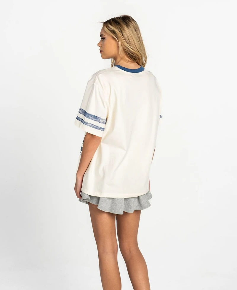 The Wild Collective Women's White Minnesota Lynx Drop-Shoulder Oversized T-Shirt