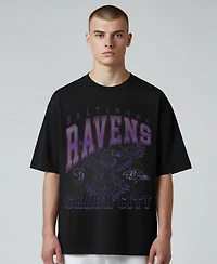 The Wild Collective Men's and Women's Black Baltimore Ravens Charm City Football T-Shirt