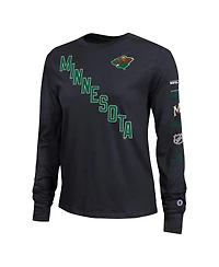Champion Women's Black Minnesota Wild 2-Hit Long Sleeve T-Shirt