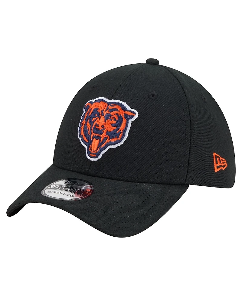 New Era Men's Black Chicago Bears Core Team 39THIRTY Flex Hat