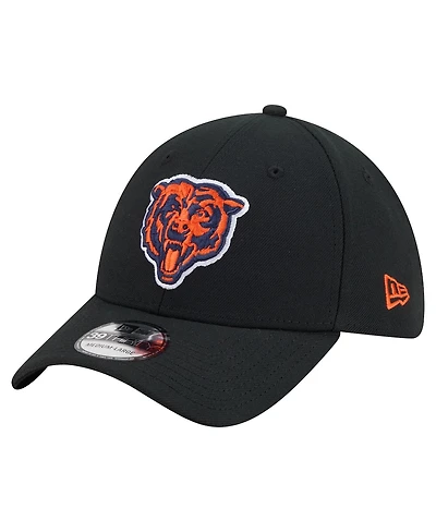 New Era Men's Black Chicago Bears Core Team 39THIRTY Flex Hat