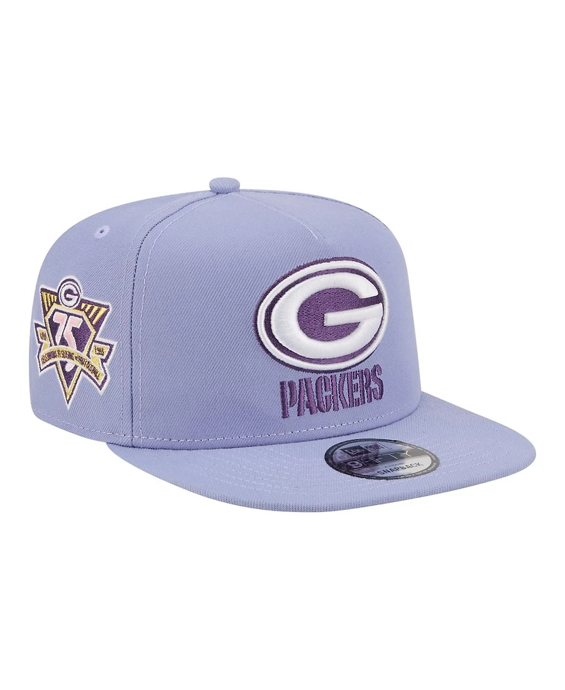 New Era Men's Lavender Green Bay Packers Bloom A-Frame 9FIFTY Snapback Hat