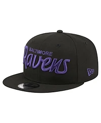 New Era Men's Black Baltimore Ravens Core Team Script 9FIFTY Snapback Hat