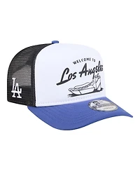 New Era Men's White/Royal Los Angeles Dodgers Foodie A-Frame 9FIFTY Trucker Snapback Hat