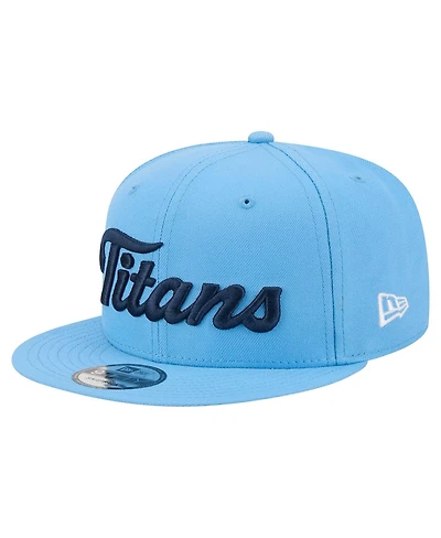 New Era Men's Light Blue Tennessee Titans Script 9FIFTY Snapback Hat