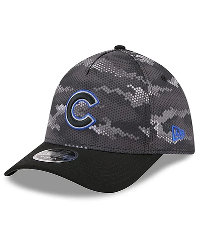 New Era Men's Black Chicago Cubs Camo 39THIRTY A-Frame Flex Hat