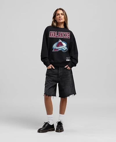 Mitchell & Ness Women's Black Colorado Avalanche Core Oversized Sweatshirt