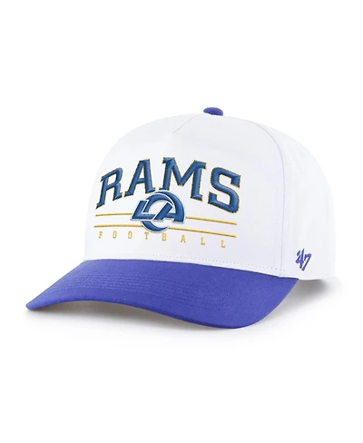 '47 Brand Men's White/Royal Los Angeles Rams Relaxed Roscoe Hitch Adjustable Hat