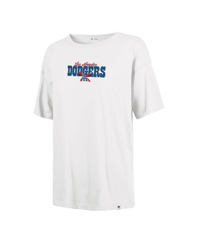 '47 Brand Women's Sand Los Angeles Dodgers Bow Banner Sadie T-Shirt
