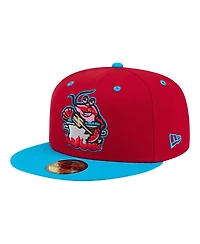 New Era Men's Red/Pastel Blue Biloxi Shuckers Minor League Theme Nights 59FIFTY Fitted Hat