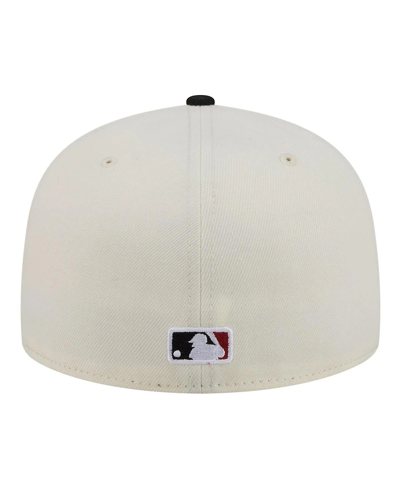 New Era Men's Cream/Black Arizona Diamondbacks Bullpen Cart 59FIFTY Fitted Hat