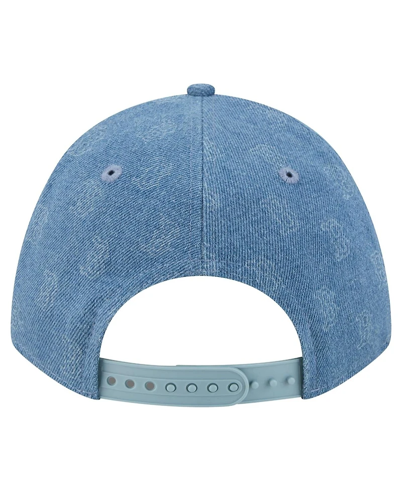 New Era Men's and Women's Denim Boston Red Sox A-Frame 9FORTY Adjustable Hat